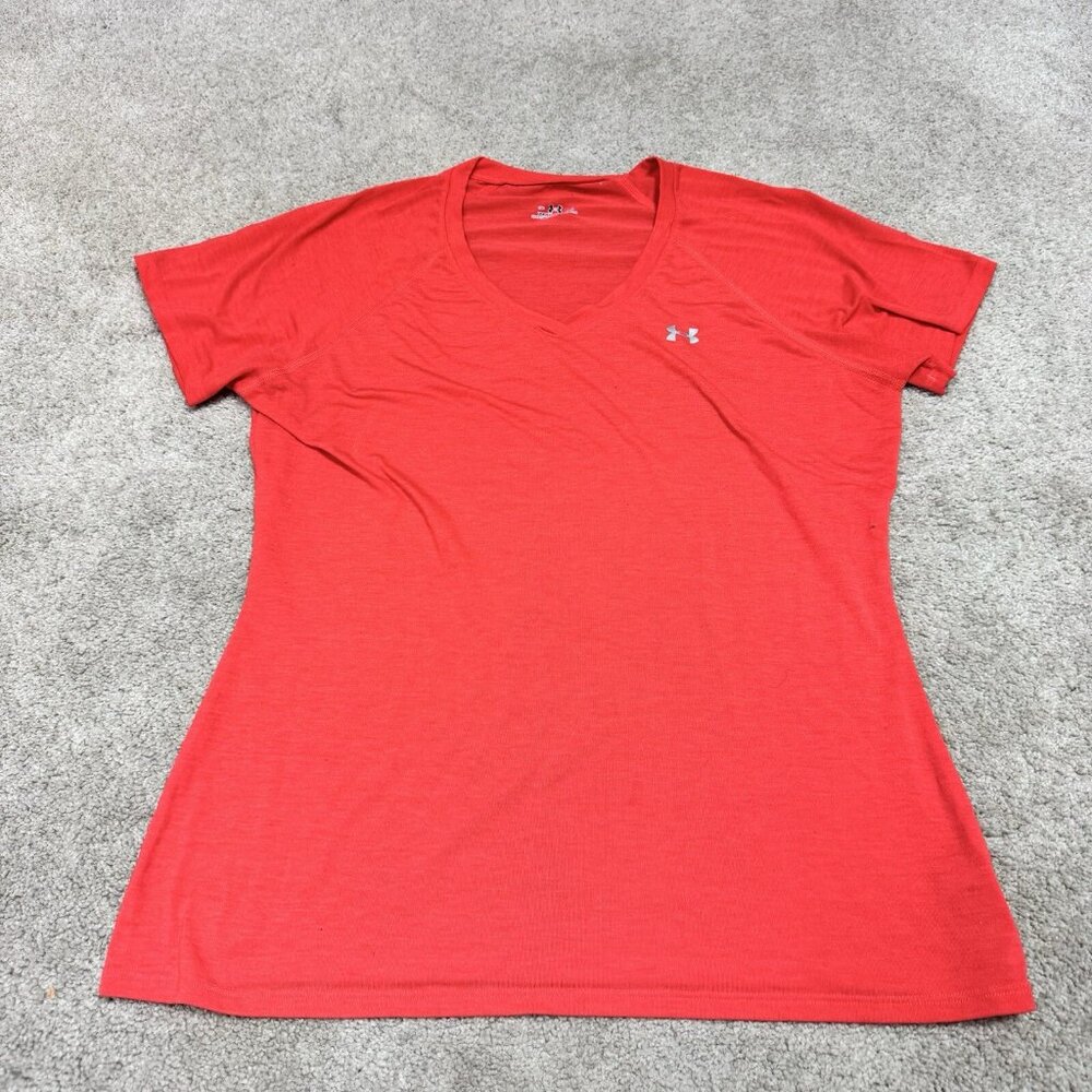Under Armour T-Shirt Red-Orange Short Sleeve Women’s Size Medium - Picture 5 of 11